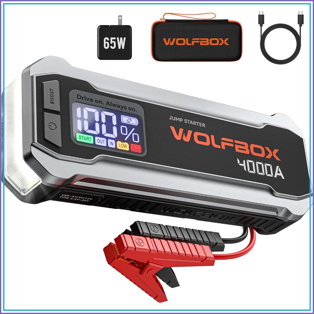 Portable Jump Starter - 4000A Jump Starter, 12V Car Battery