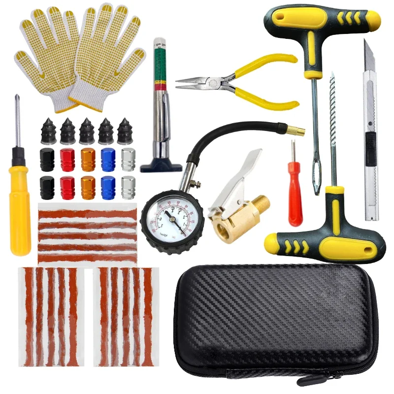 Car Emergency Tool Kit - Car Motorcycle Tire Repair Kit Puncture