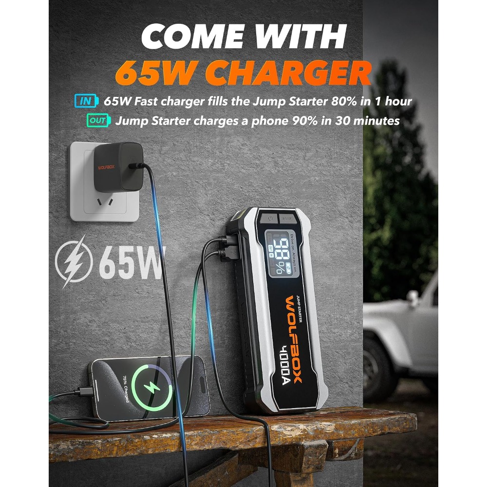 4000A Jump Starter, 12V Car Ba - Portable Jump Starter avaliação e preço
