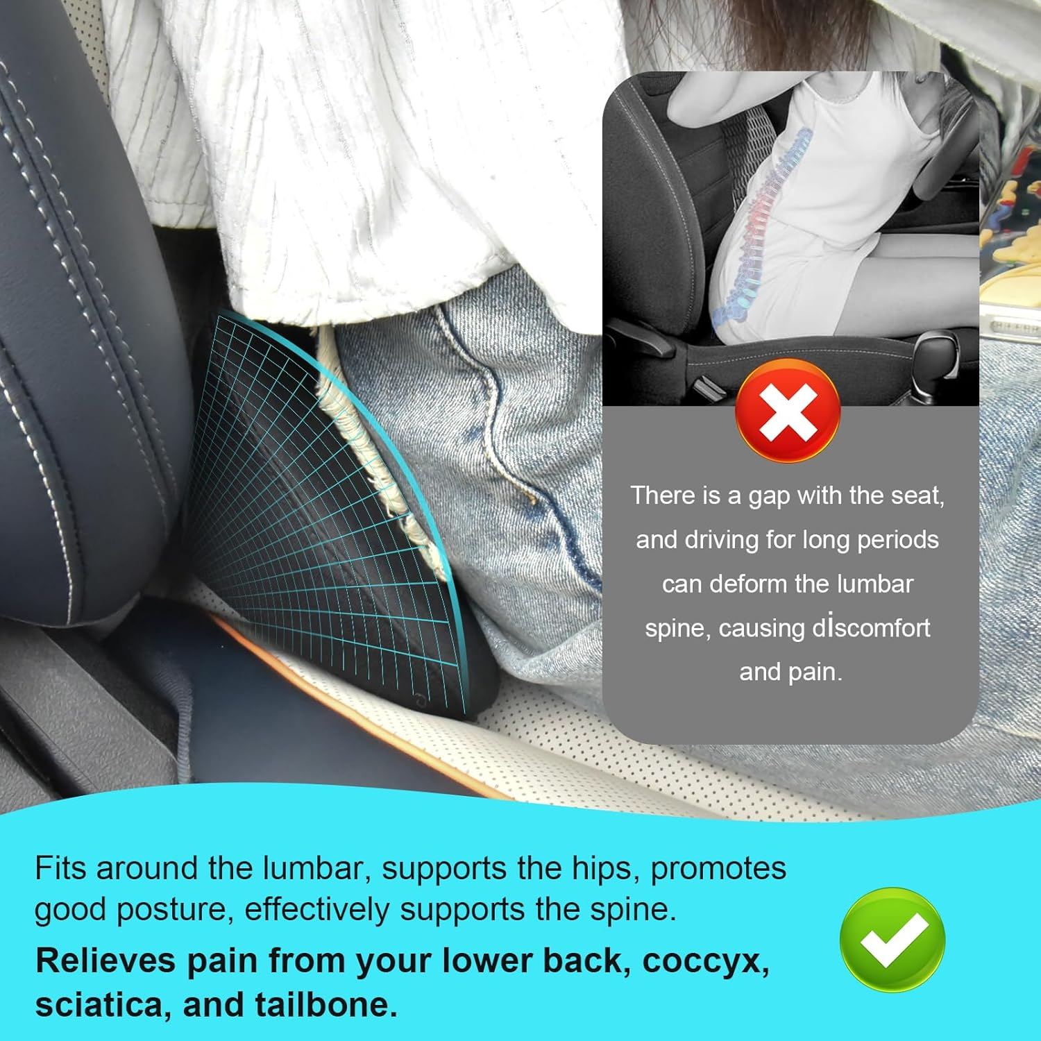 Multi-purpose Back Cushion Lum - Car Seat Cushion Memory Foam avaliação e preço
