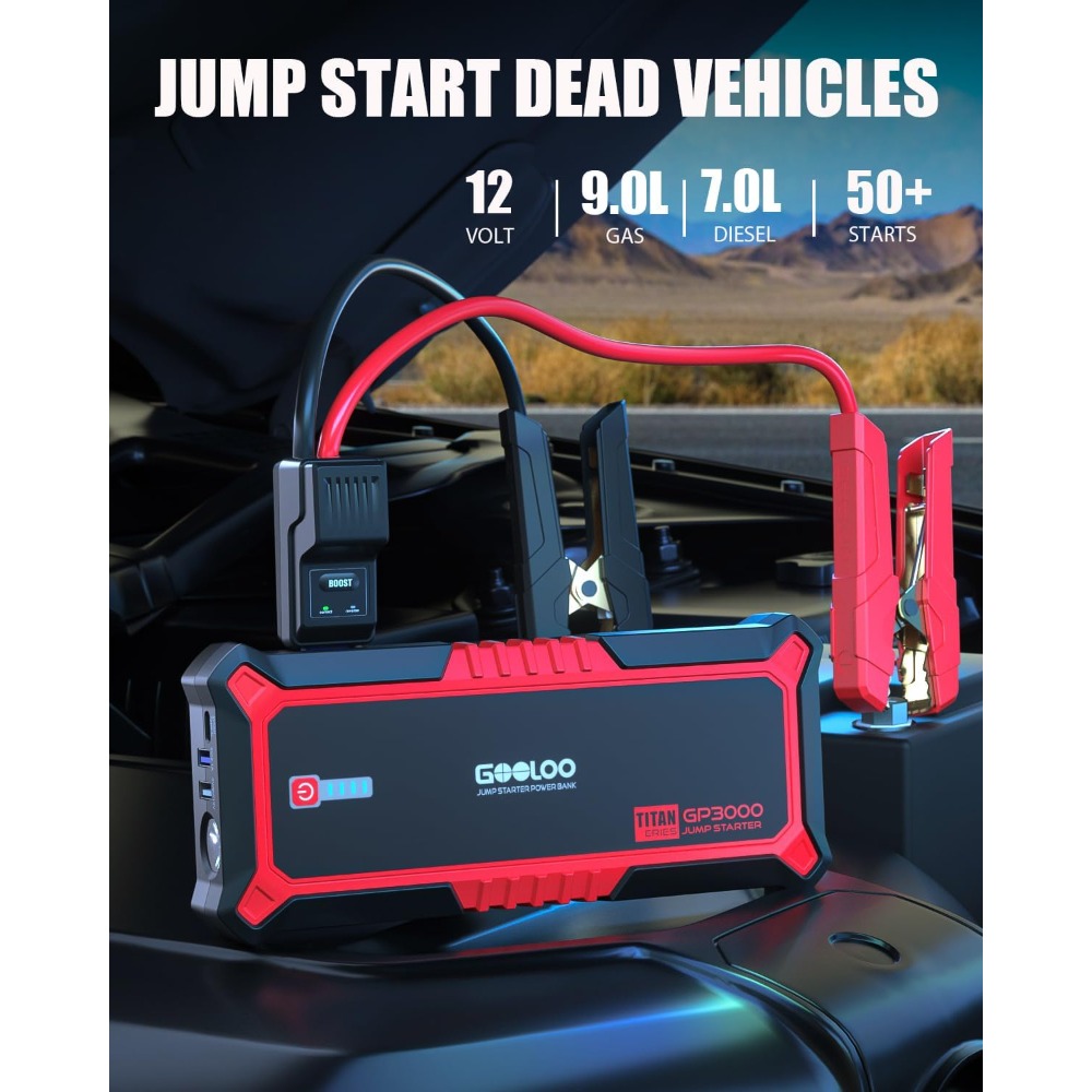3000A Peak Jump Starter for 12 - Portable Jump Starter avaliação e preço
