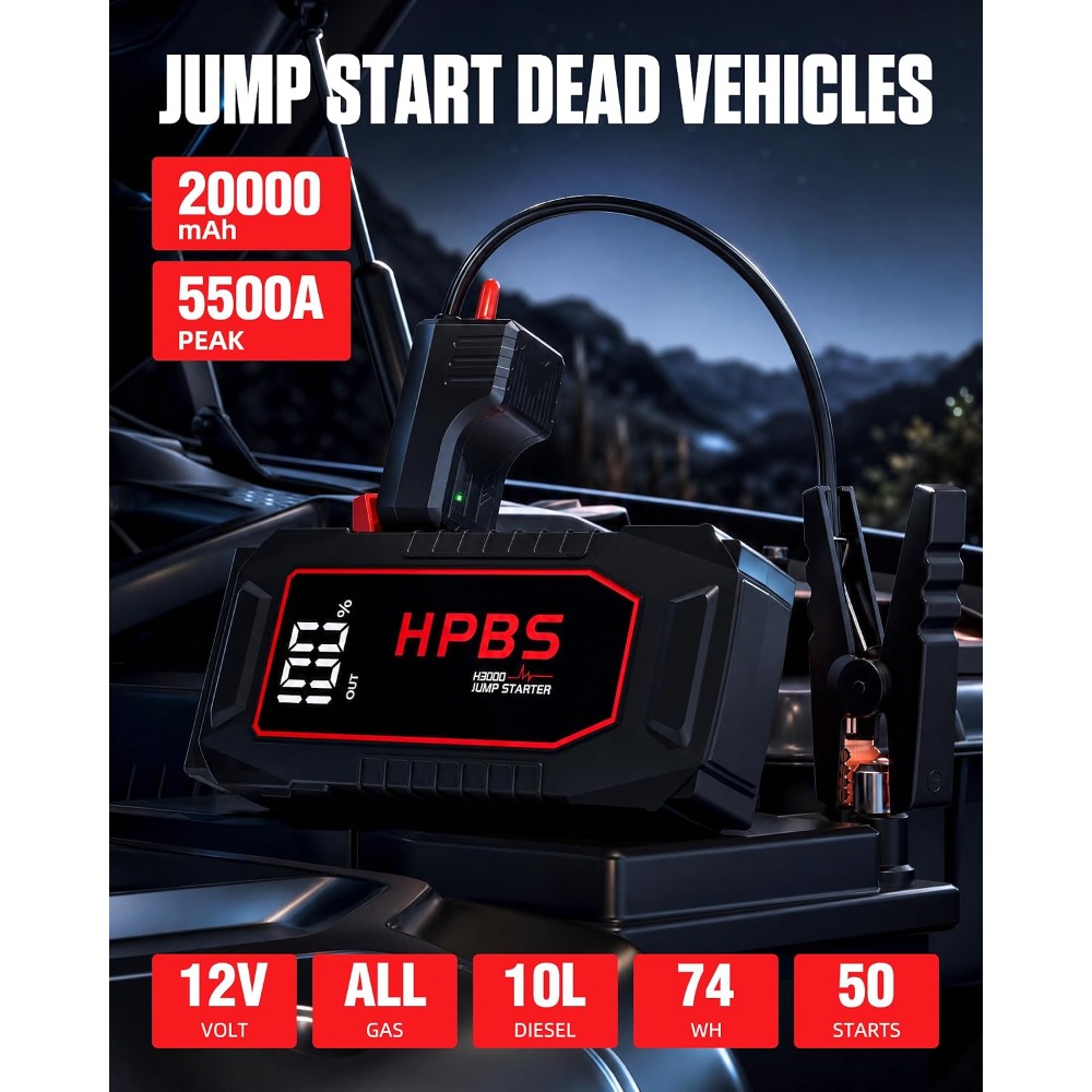 5500A Peak Jump Starter for Al - Portable Jump Starter avaliação e preço