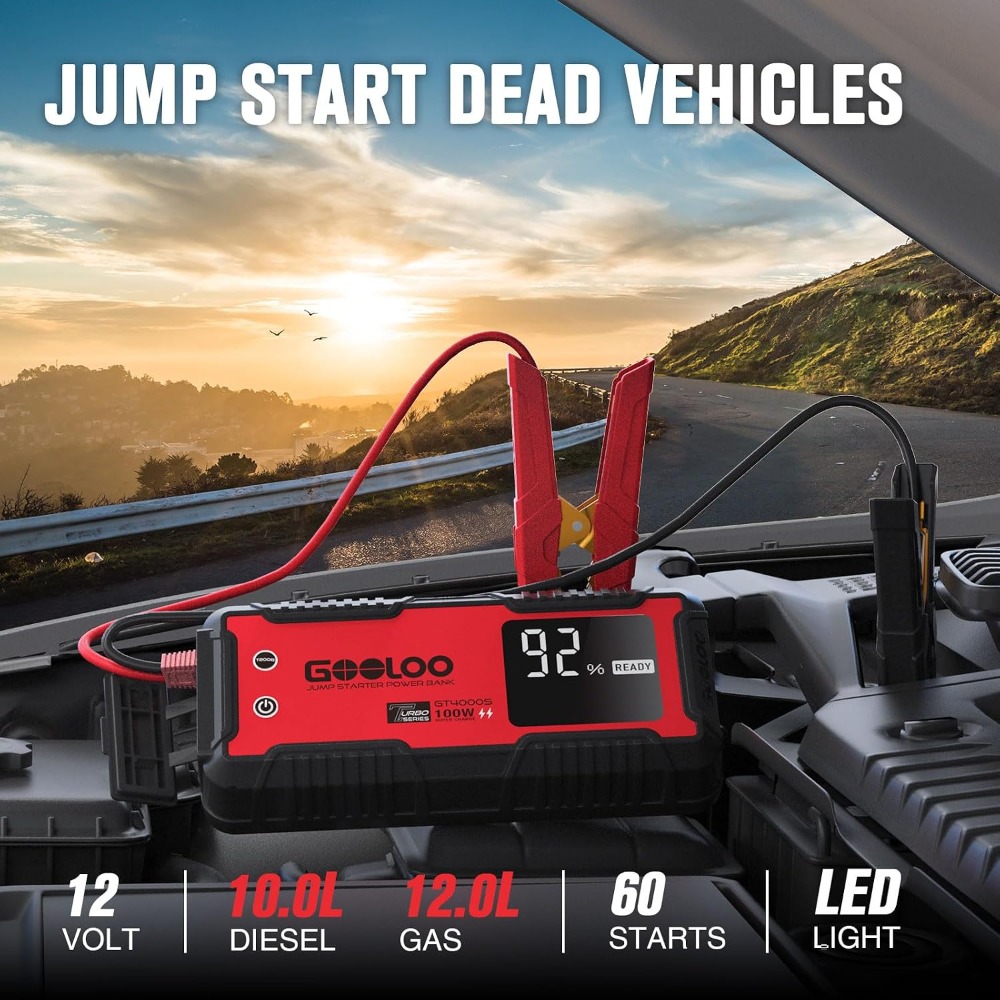 4000A Jump Starter 100W Fast C - Portable Jump Starter avaliação e preço