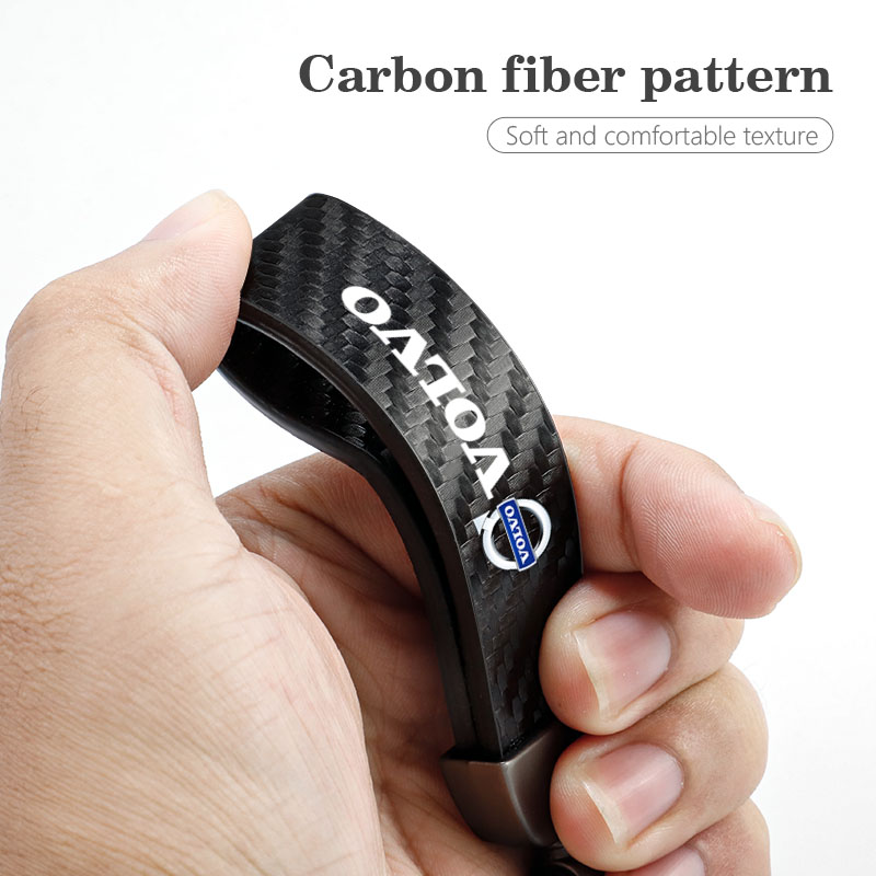 Car  Carbon Leather Keychain C - Volvo Car Accessories Xc90 avaliação e preço