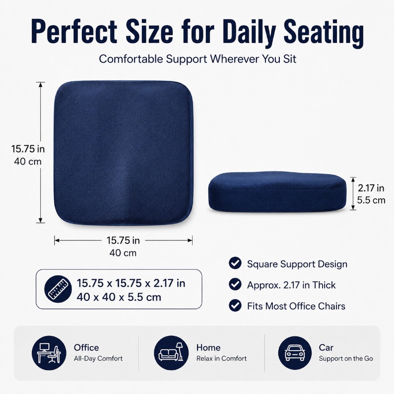 Thick Memory Foam Chair Cushio - Car Seat Cushion Memory Foam avaliação e preço