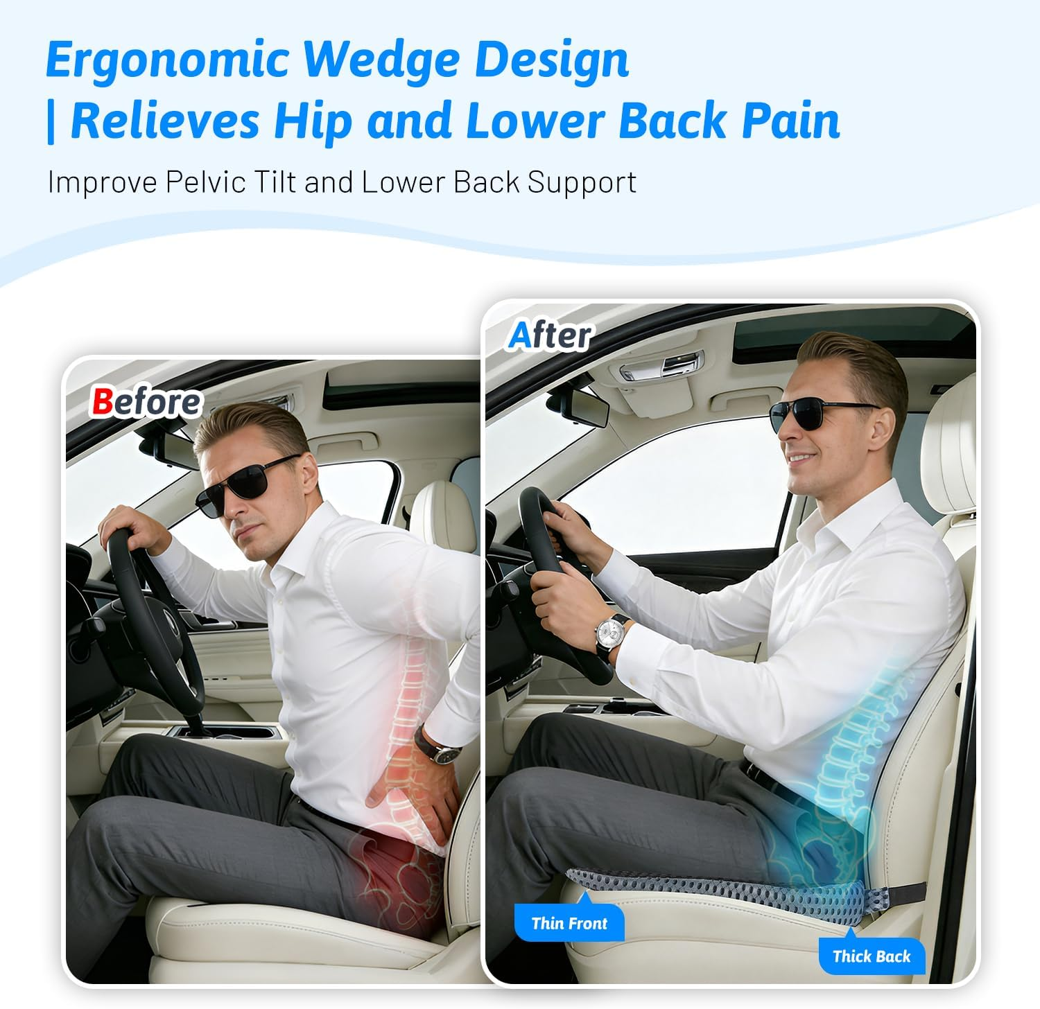 Cushion Non Slip Orthopedic Me - Car Seat Cushion Memory Foam avaliação e preço