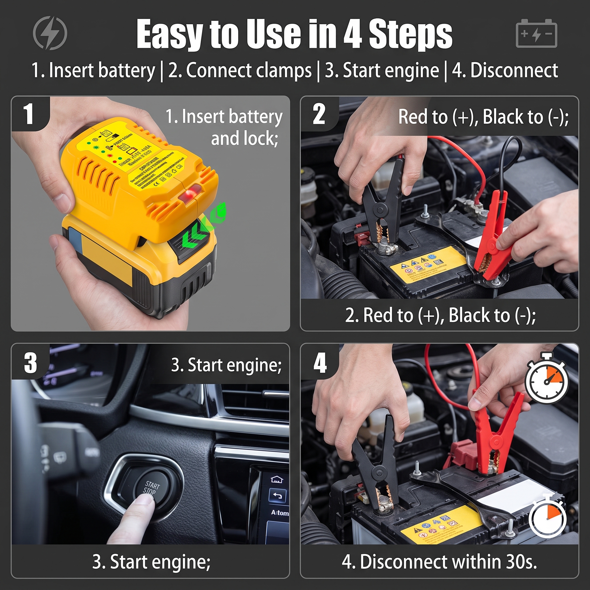 Car Jump Starter For Dewalt Ma - Car Emergency Tool Kit avaliação e preço