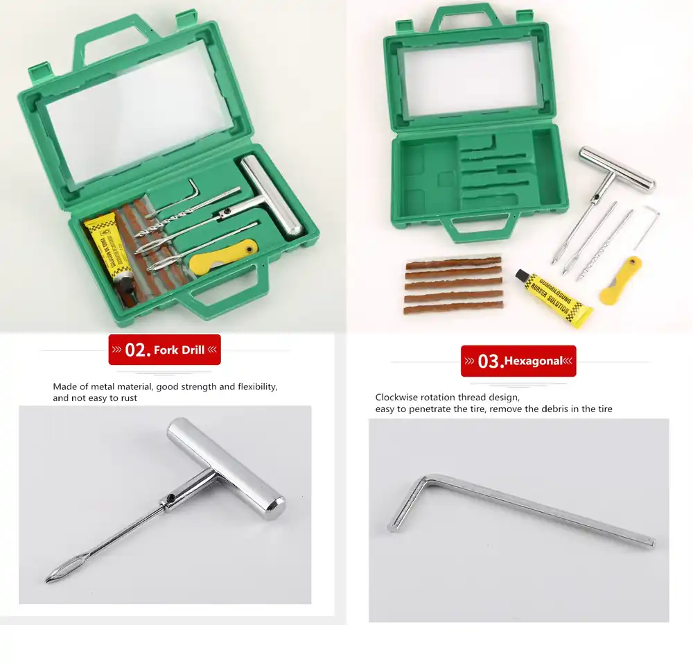 Car Tire Repair Tool Set With  - Car Emergency Tool Kit avaliação e preço