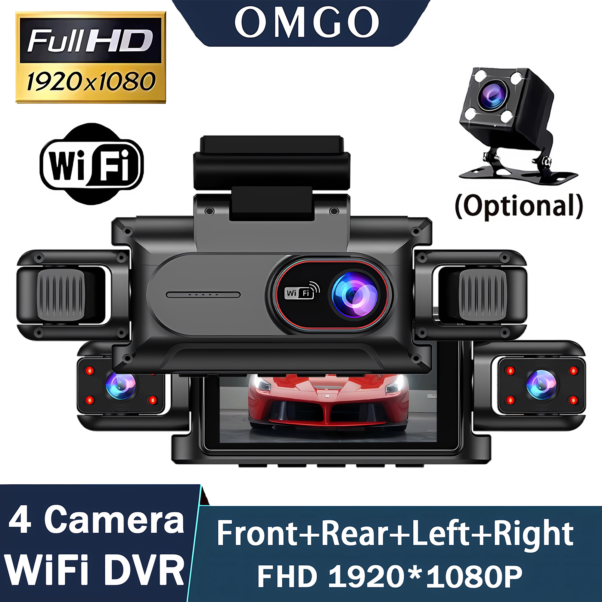 Dashcam for cars 4 Channel Bla - Car Accessories For Night Driving avaliação e preço