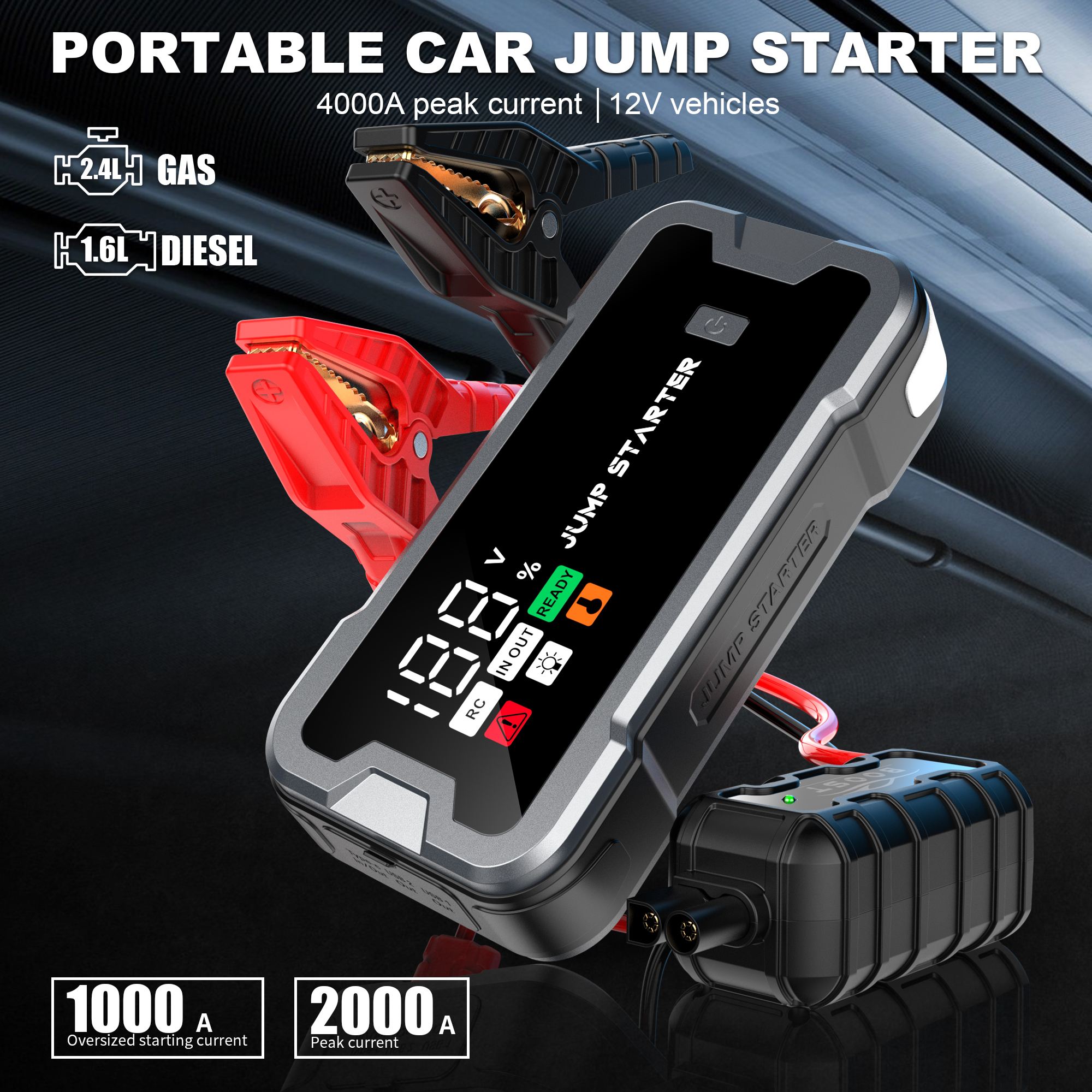 4000A Car Jump Starter ,Portab - Portable Jump Starter avaliação e preço