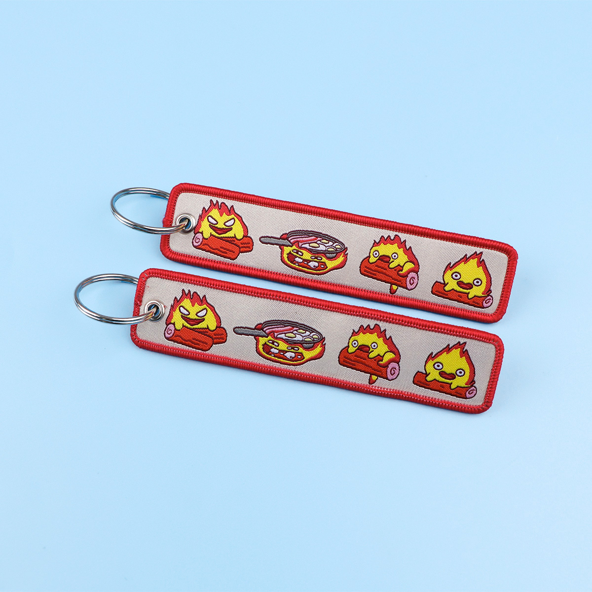 Anime Fire Embroidery Key Fobs - Car Accessories Gifts For Men avaliação e preço
