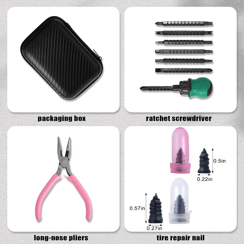 Tire Repair Rubber Nail Tool S - Car Emergency Tool Kit avaliação e preço