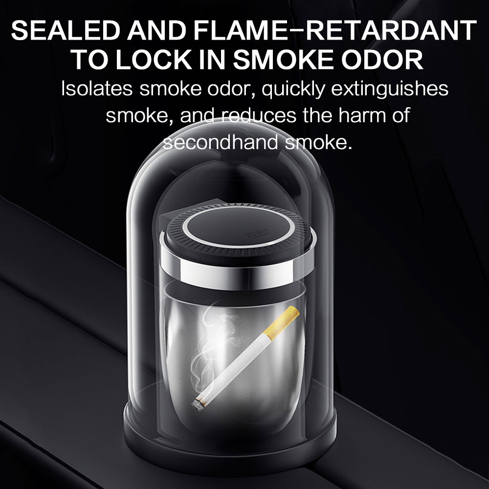 Car Ashtray With Led Light Smo - Car Accessories For Night Driving avaliação e preço