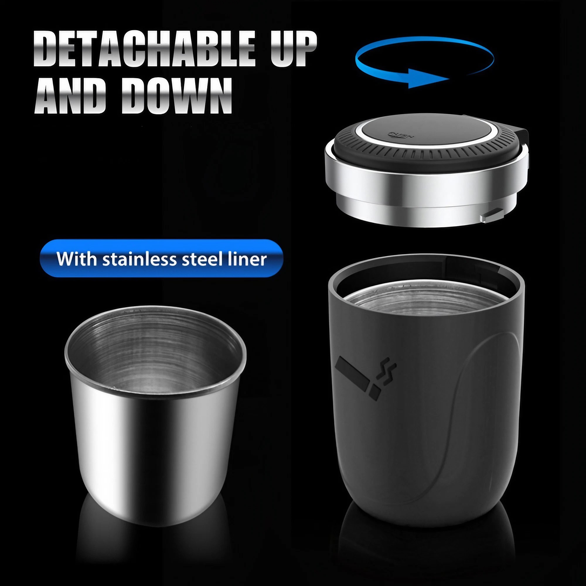 Car Ashtray With Led Light Smo - Car Accessories For Night Driving avaliação e preço