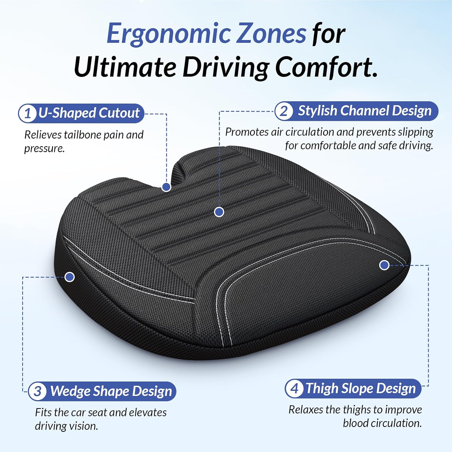 Wedge Car Seat Cushion for Tai - Car Seat Cushion Memory Foam avaliação e preço