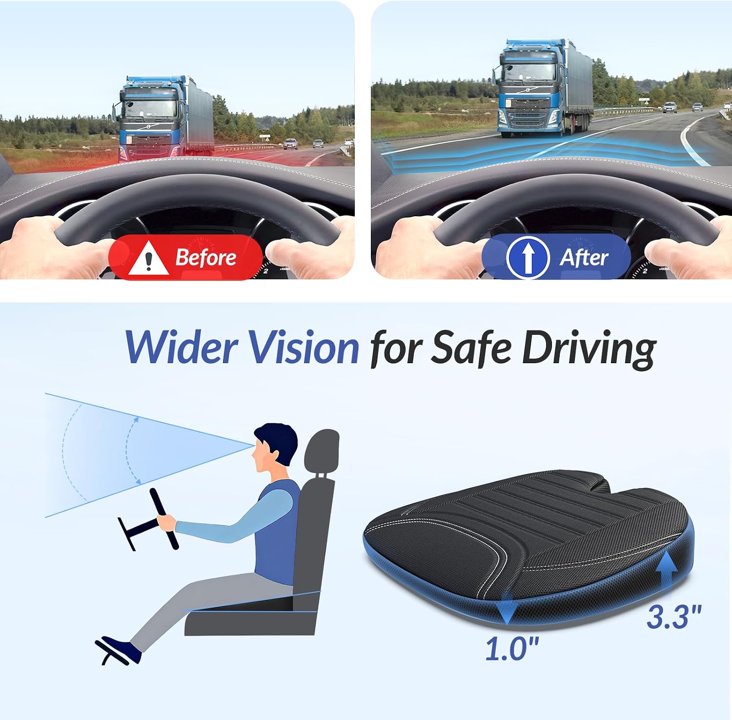 Wedge Car Seat Cushion for Tai - Car Seat Cushion Memory Foam avaliação e preço