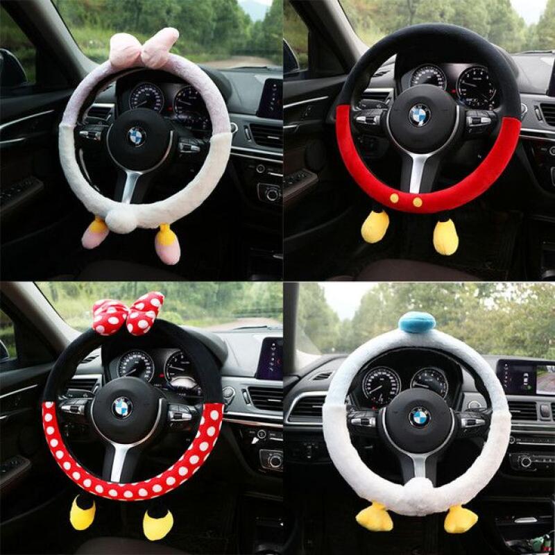 Cute Disney Plush Steering Whe - Car Accessories For Winter avaliação e preço