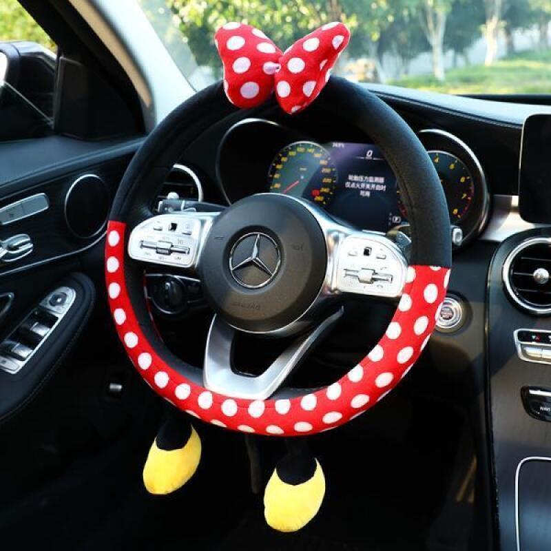 Cute Disney Plush Steering Whe - Car Accessories For Winter avaliação e preço