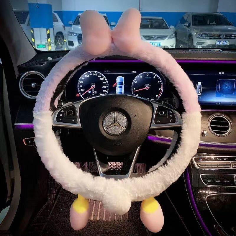 Cute Disney Plush Steering Whe - Car Accessories For Winter avaliação e preço