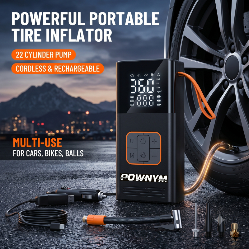 POWNYM Cordless Portable Tire  - Portable Jump Starter avaliação e preço