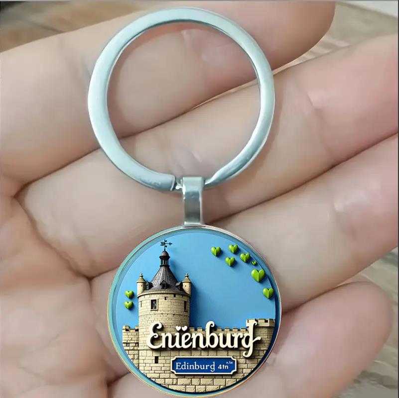 Round keychain, medieval style - Car Accessories Edinburgh avaliação e preço
