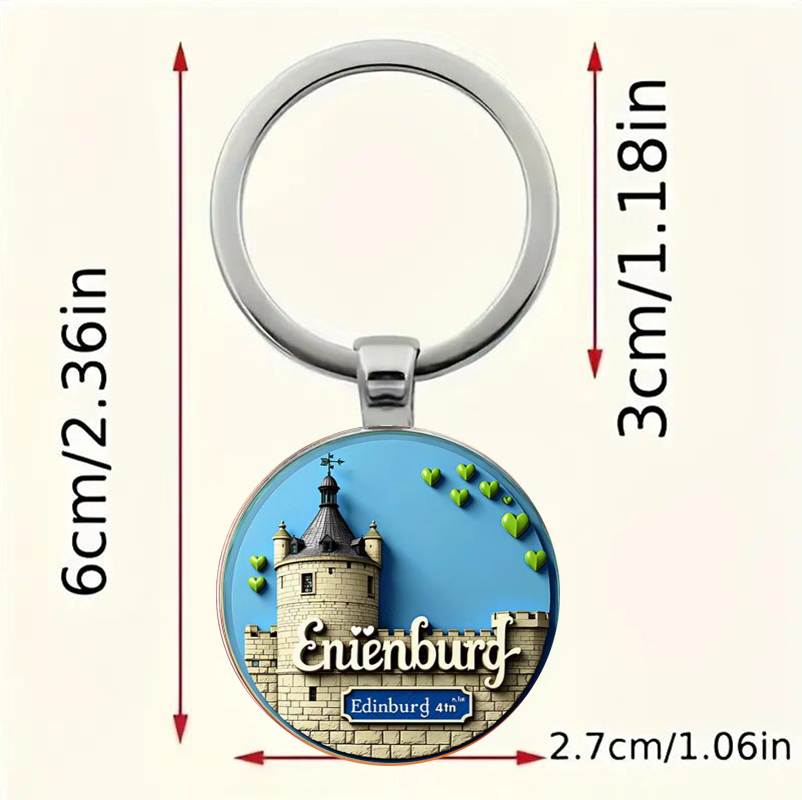 Round keychain, medieval style - Car Accessories Edinburgh avaliação e preço